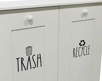 Rae Dunn Inspired Trash & Recycle Decals: Farmhouse Decor