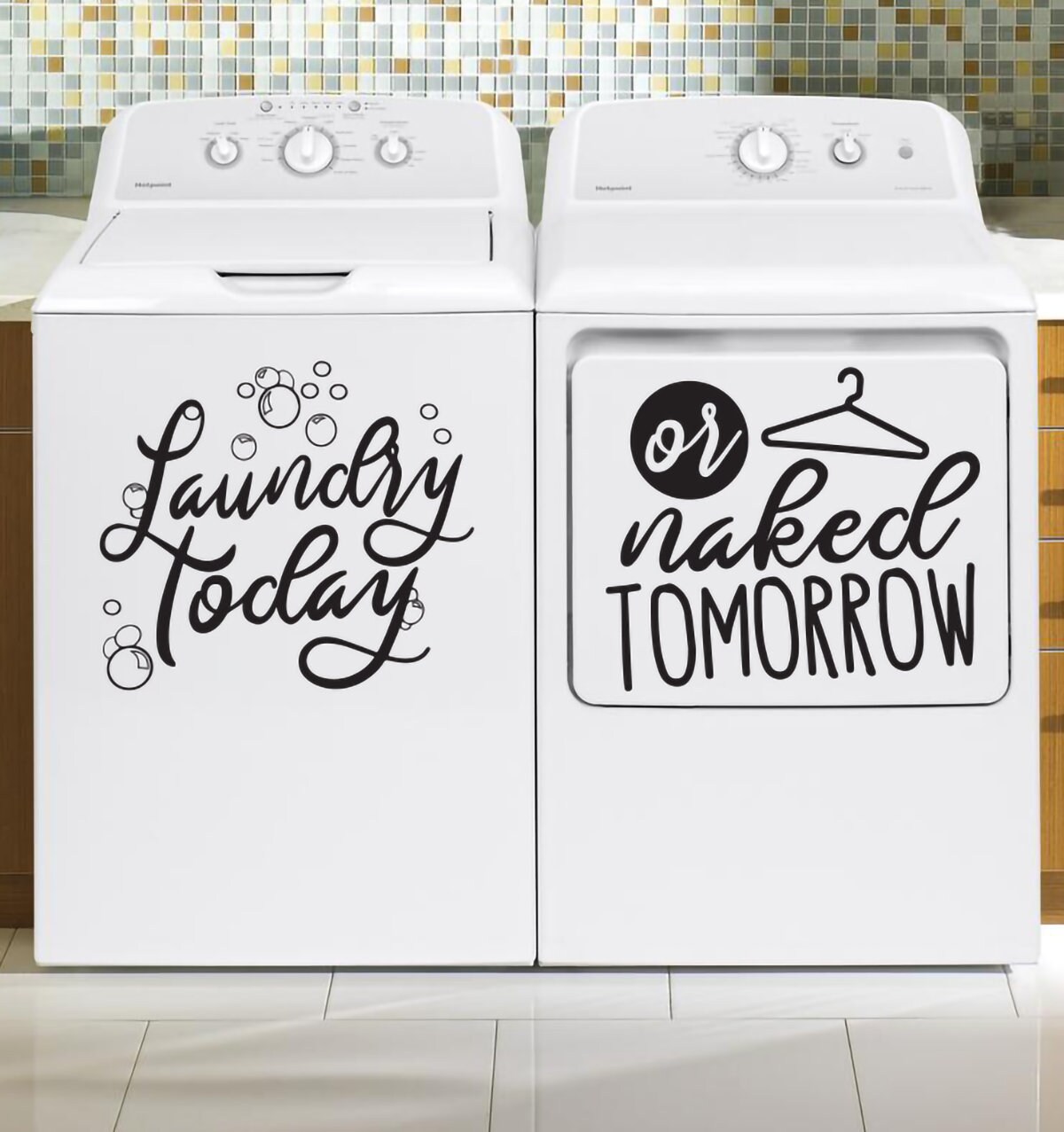 Washer and Dryer Vinyl Decal Set Wash and Dry Decal Etsy