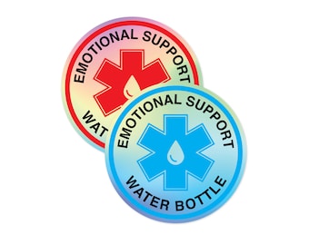 Emotional Support Holographische Wasserflasche 3"Lustiger Aufkleber