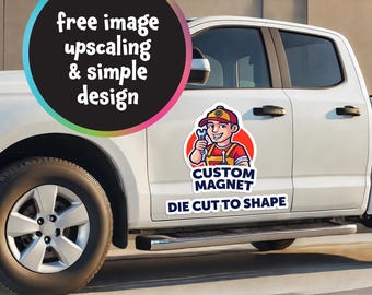 Custom Die Cut Car Magnet – Personalized Business Logo Magnet, Waterproof Vehicle Signage in Multiple Sizes
