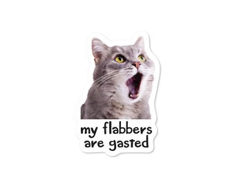 My Flabbers are Gasted Cat 3" Funny Sticker