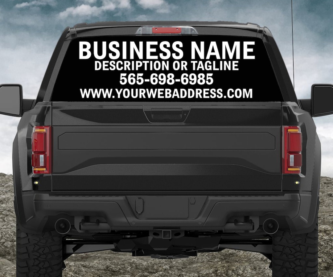 Custom Business Promo Rear Window Decal – 12x24