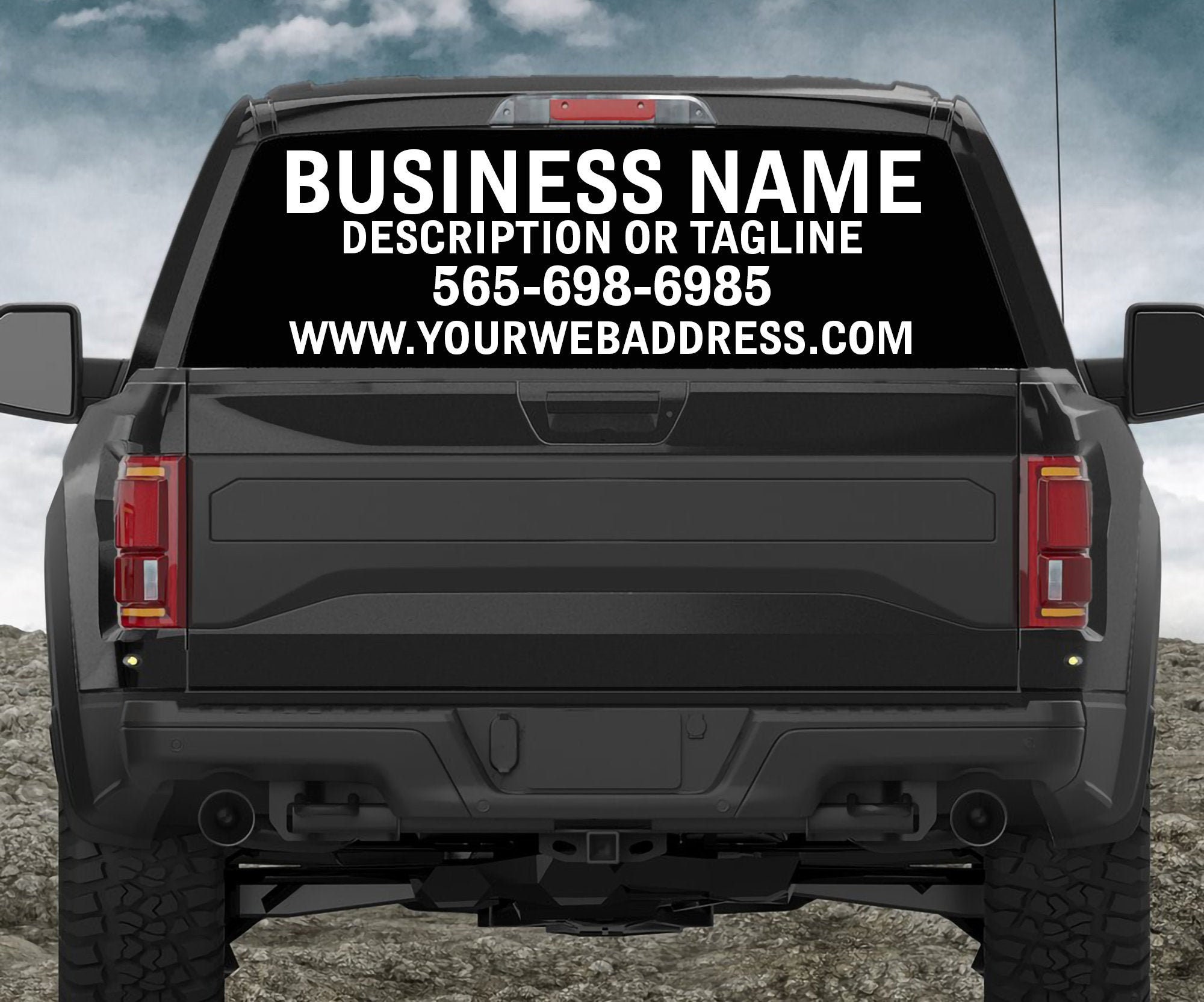 Sticker Rear Window Signage Custom Business Promo Rear Window Decal – 12x24