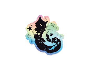 Celestial Cat 3" Holographic Decal