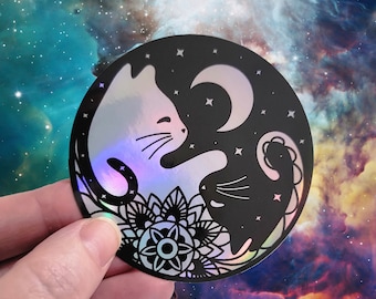 Celestial Karma Cat Holographic 3" Sticker