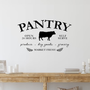 Cow Pantry Door Decal: Farmhouse Kitchen Sticker