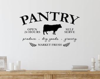 Cow Pantry Door Decal: Farmhouse Kitchen Sticker