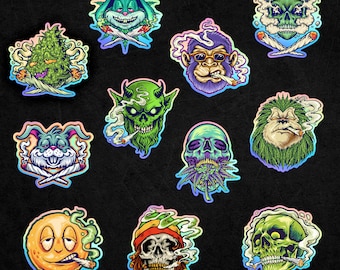 it's 420 Somewhere Set of 11 3" Holographic Stoner Stickers