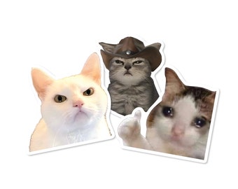 Meme Cats 2" set of 3 Sticker pack