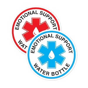 Emotional Support Water Bottle 3 Funny Sticker image 1