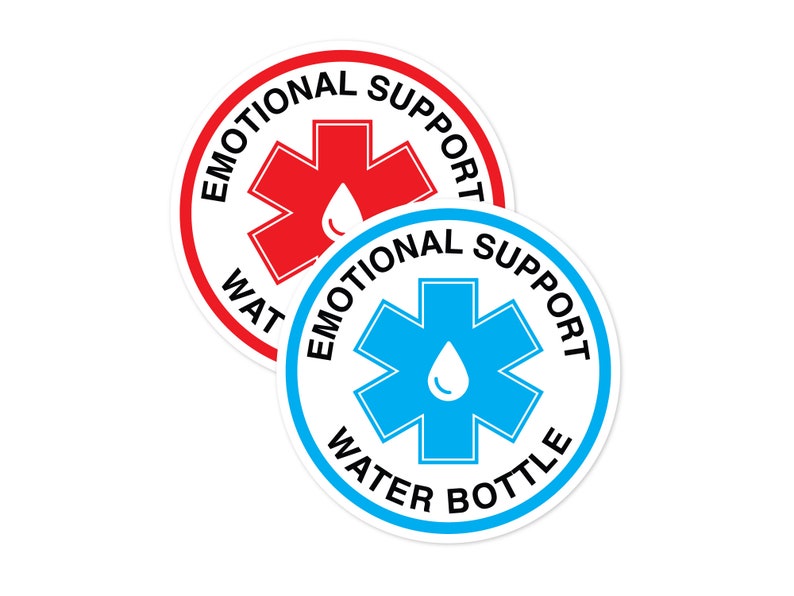 Emotional Support Water Bottle 3 Funny Sticker image 1