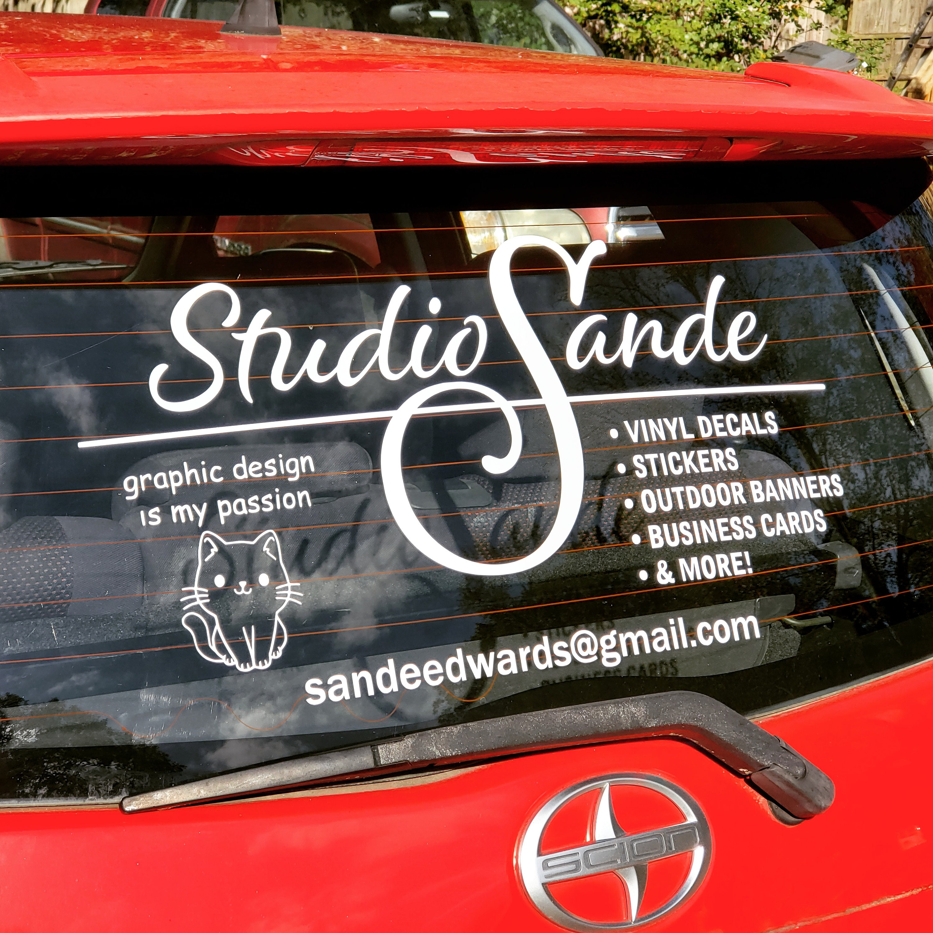 Sticker Rear Window Signage Custom Business Promo Rear Window Decal – 12x24