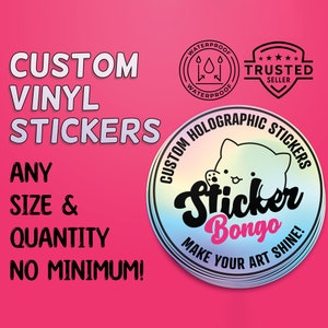 Custom Logo Holographic Stickers: Waterproof Vinyl Decals