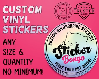 Custom Holographic Vinyl Stickers – Any Size, Any Quantity, No Minimum!