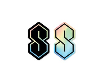 Graffiti Cool S 3" Sticker Pair – Waterproof Retro Symbol Decal on Holographic Vinyl