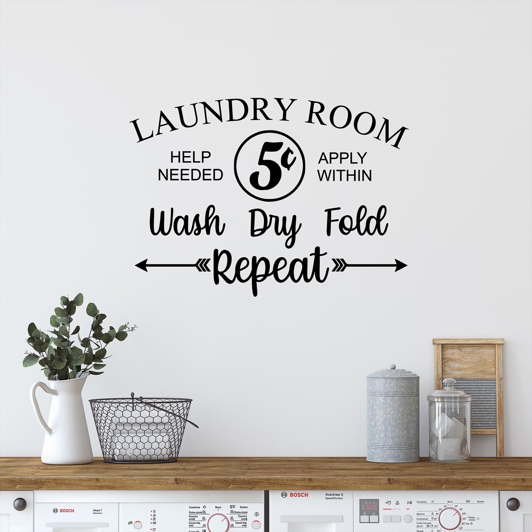 Laundry Room SVG – Funny Wash Dry Fold Repeat Sign Digital File - Etsy