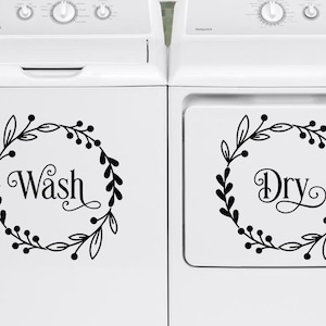 Laundry Decal | Farmhouse Laundry Room Decor | Home Decor | Laundry Room Organization | Homeowner Gift Ideas | Dryer Decal | Washer Decals