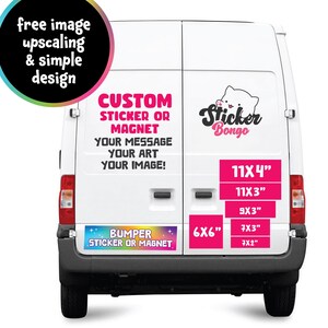 Custom Bumper Sticker or Magnet, Personalized Car Decal, Custom Text ...