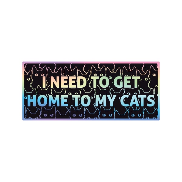 I Need To Get Home To My Cats Funny Bumper Sticker or Magnet 7x3"