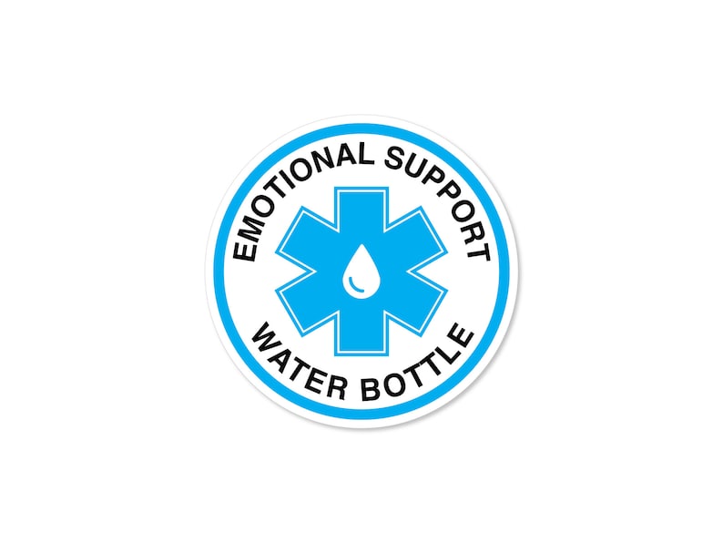 Emotional Support Water Bottle 3 Funny Sticker image 2