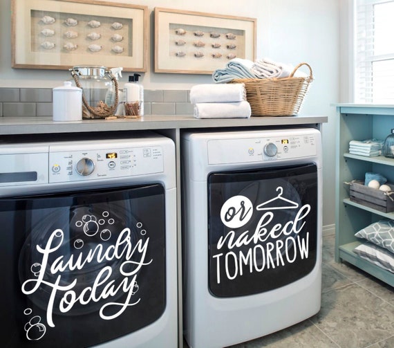 Washer and Dryer Vinyl Decal Set Wash and Dry Decal Etsy