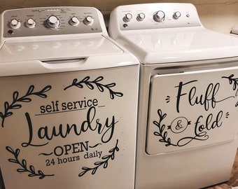 Laurel Laundry Room Vinyl Decal: Personalized Laundry Sign