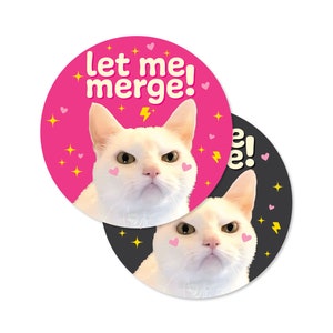 Angry Cat &#39;Let Me Merge&#39; Bumper Sticker - Funny Car Decor