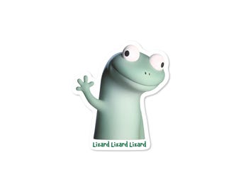 Elio End Credit Lizard Waterproof Vinyl Sticker - Viral Meme (3")