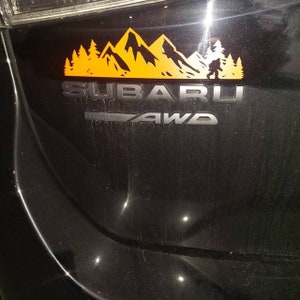 color Sasquatch Trees and Mountain Decal, Car Emblem Graphic, Sticker for Trunk Rear, Subaru image 3