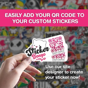 Custom QR Code Stickers: Business Logo, Holographic Vinyl