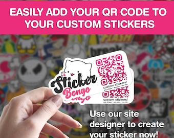 Qr Code Stickers | Business Logo | Custom Logo Sticker| Holographic | Design Your Own Window Sticker | Qr Decal | Custom Qr Code