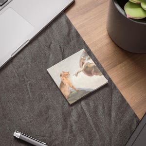 Creation of Cat, Post-it Note Pads | Renaissance Art Parody Sticky Notes image 4