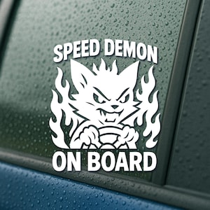 Speed Demon Transfer Decal – Speed Demon On Board Vinyl Sticker, Waterproof & Weatherproof