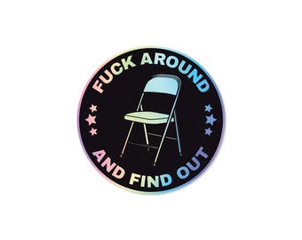 Montgomery Brawl Folding Chair Sticker – 3" Holographic Waterproof Vinyl Decal