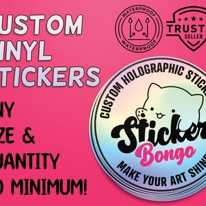 Custom Logo Sticker Holographic Stickers | Custom Labels | Baby Shower | Thank You Stickers | Your Design Logo | Photo Sticker