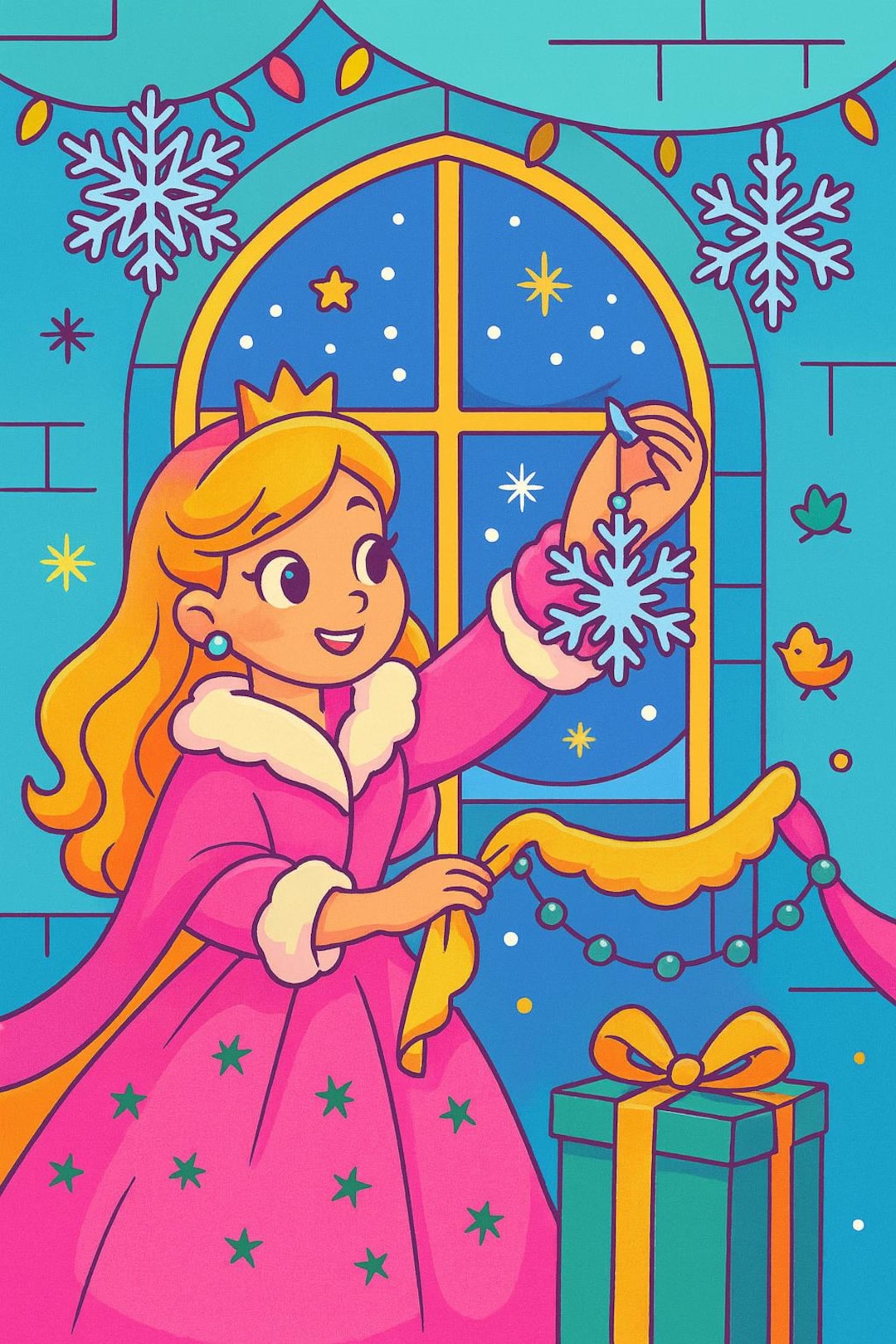 プリンセスのクリスマスぬり絵：20 枚のクリスマスページ（デジタルダウンロード） - Etsy 日本, image size:1080x1620