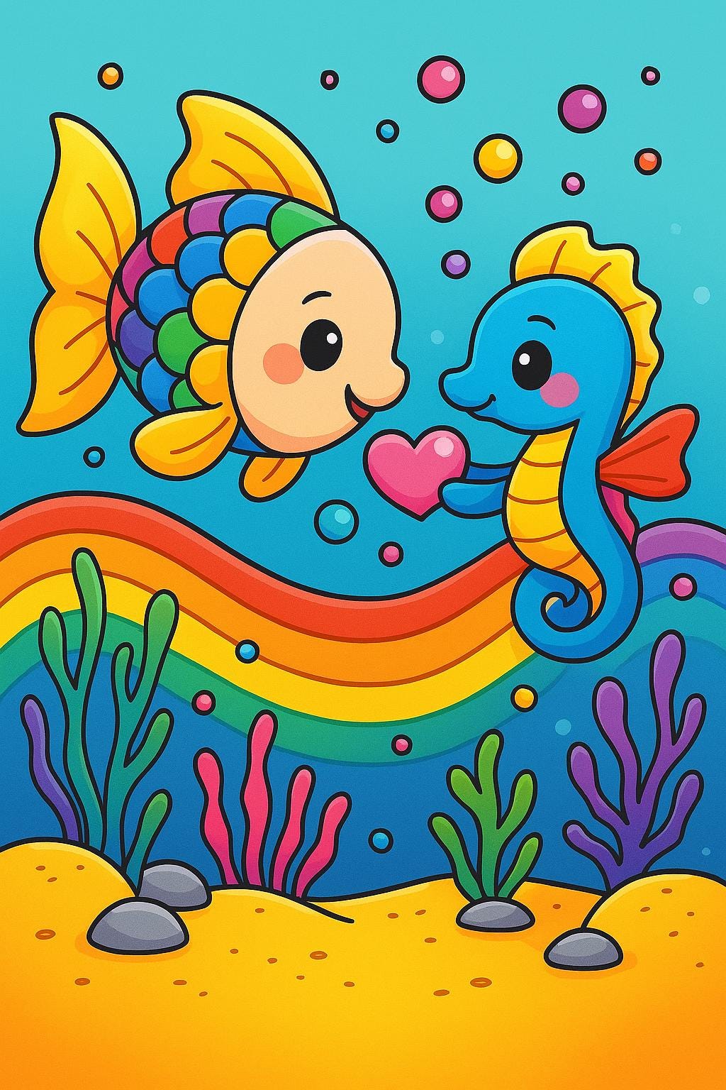 Rainbow Fish Coloring Book for Kids – 20 Pages (printable PDF) - Etsy
