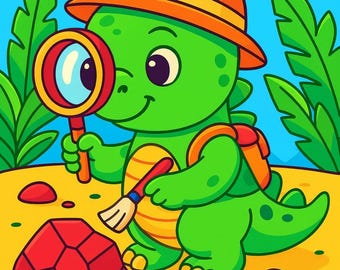 Dino World Coloring Book for Kids: 20 Fun Adventure Pages (PDF) - Etsy