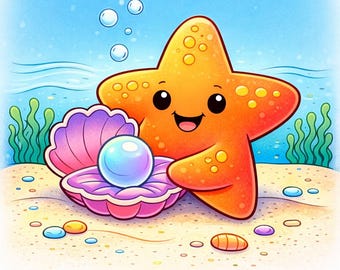 Diversión con estrellas de mar y conchas marinas: libro para colorear del océano para niños / 20 páginas imprimibles