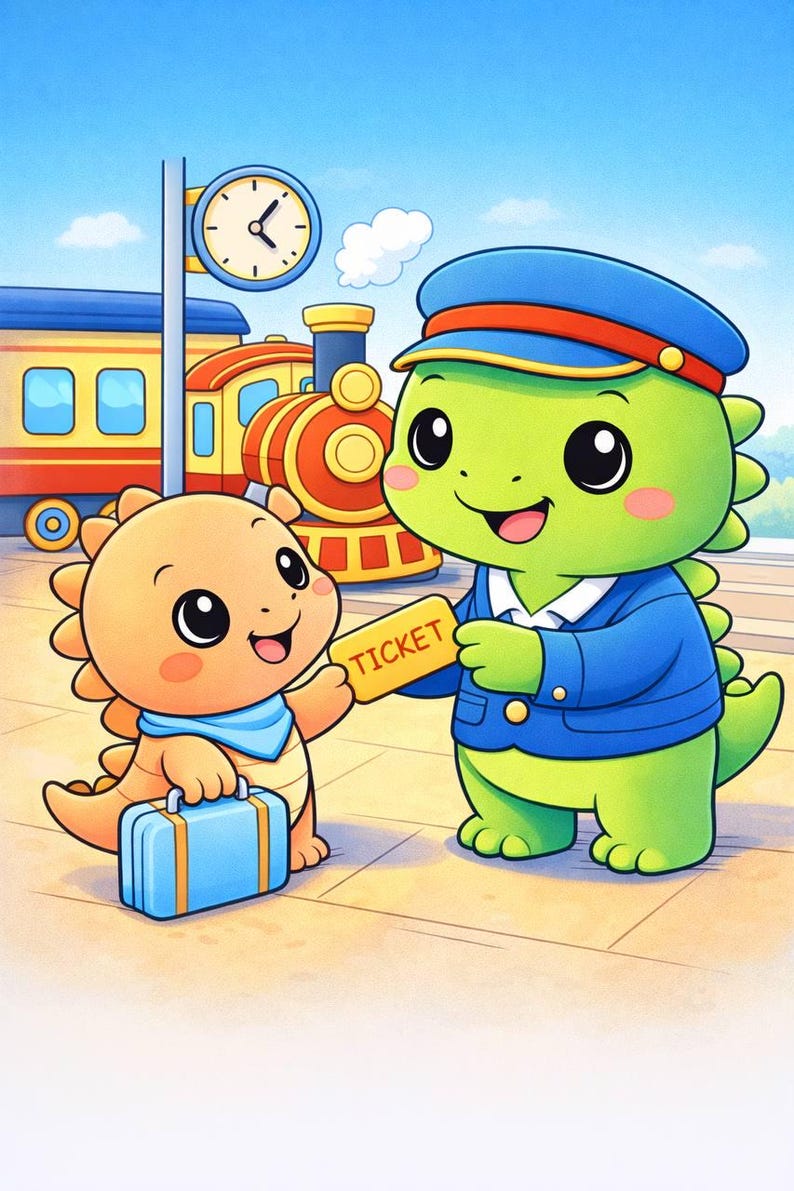 Dino Train Drivers – Fun Train Adventure Coloring Book for Kids | 20 ...