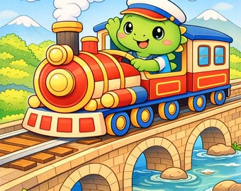 Dino Train Drivers – Libro para colorear de divertidas aventuras en tren para niños / 20 páginas imprimibles
