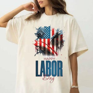 Happy Labor Day PNG, Patriotic Sublimation Design, USA Worker Appreciation Graphic, Ready to Press PNG