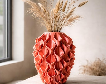 Modern Design Vase 3D Printed | Sculptural Flower Vase | Contemporary Home Decor | Designer LineaFiora Interior