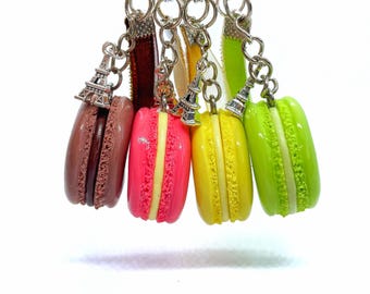 Classic Parisian Macaron Resin Keychain - Handmade Gourmet Bag Charm