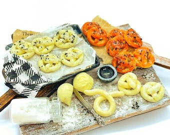 Magnet - Handmade Alsatian Pretzel Preparation - Refrigerator OR Dollhouse