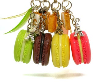 Personalized Handmade Macaron Keychain - Initial Alphabet Letter - Unique Gift