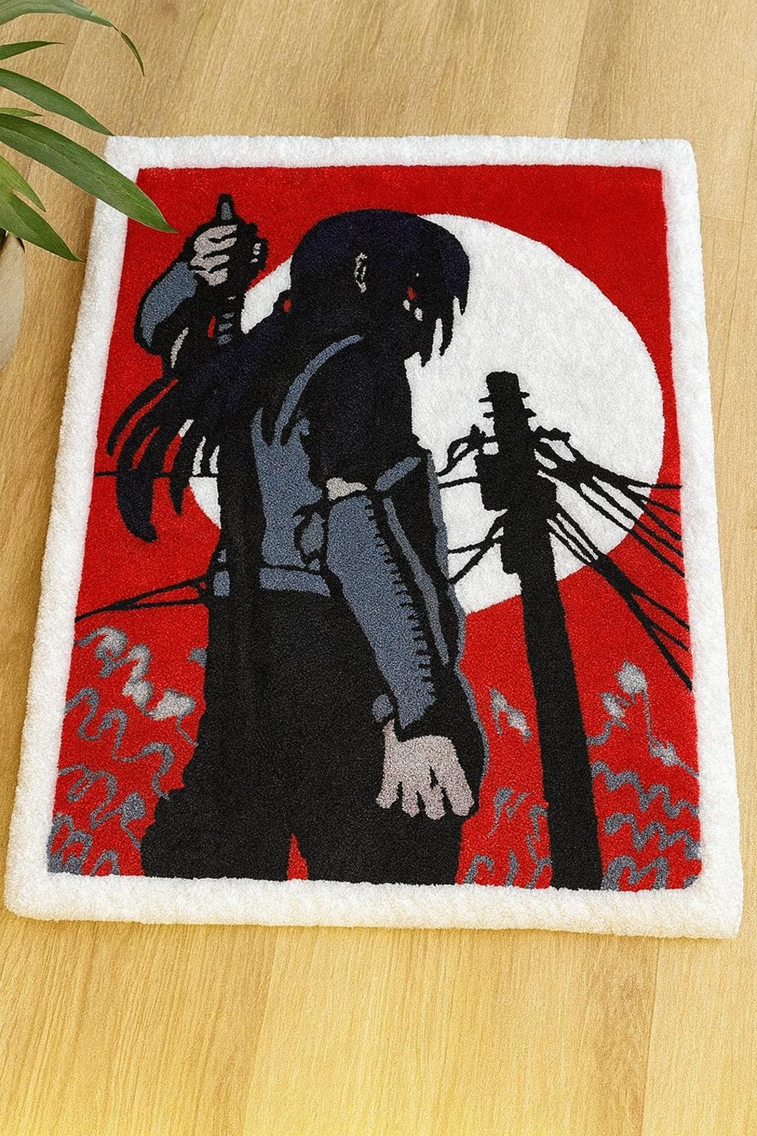 Uchia Rug Itachi Uchiha Rug: Handmade Tufted Anime Carpet, Naruto Decor - Etsy