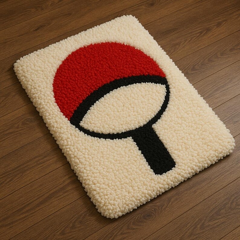 Uchia Rug Uchiha Clan Gaming Rug: Anime Inspired Red & Black Plush Mat - Etsy ...