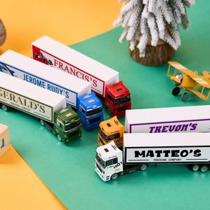Personalized Toy Truck with Child Name, Custom Alloy Truck Toys for Boys, Container Truck Model, Toy With Name, Christmas Gift,Birthday Gift