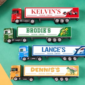 Personalized Truck for Kids, Custom Container Truck Toys, Children Car Toy, Gifts for Boys, Toddler Name Toy, Child Party Favors Gift